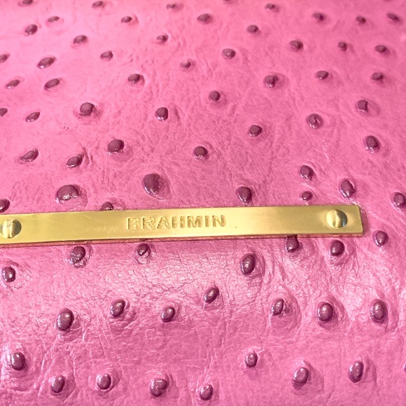 Brahmin Tori Tote Ostrich Fig Normandy Bag Purse Leather - Picture 5 of 16